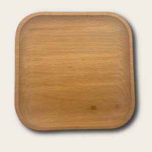 small square wooden tray