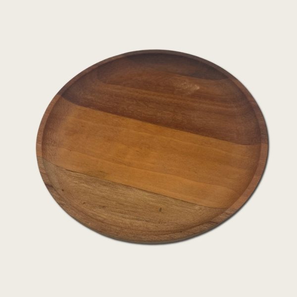 medium sized round wooden tray