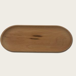 large oval wooden tray