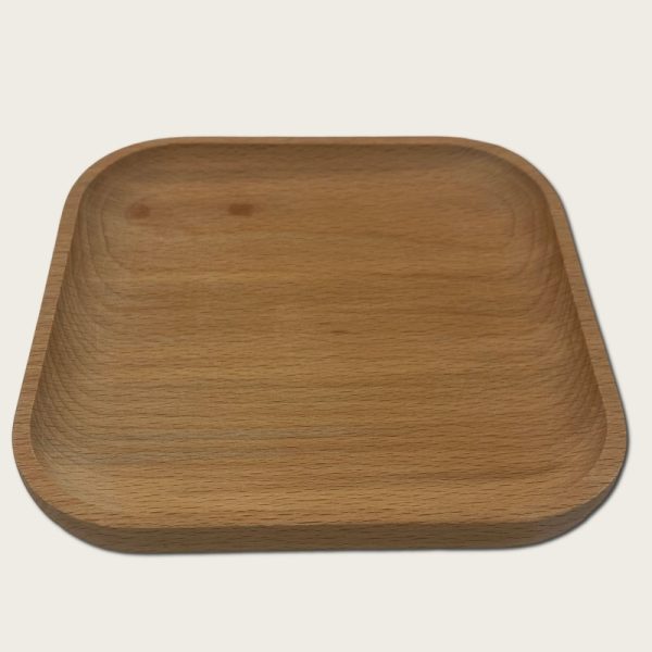 small square wooden tray