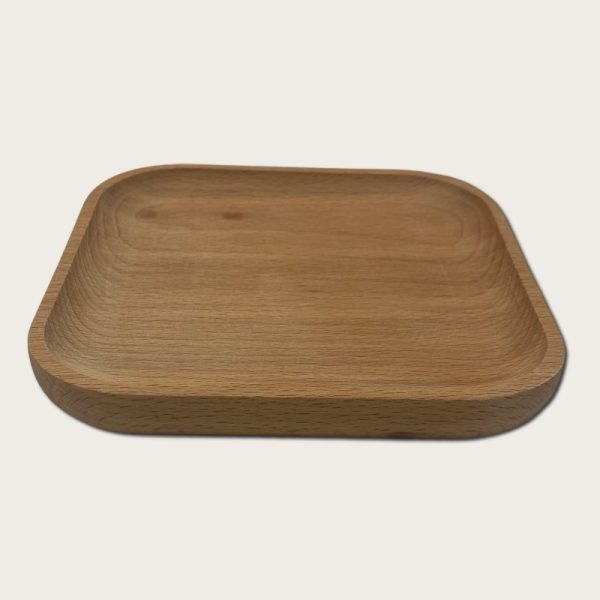 small square wooden tray