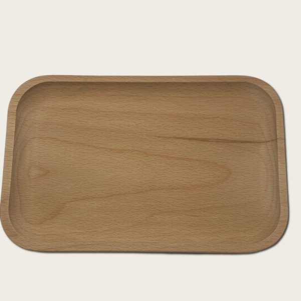 small rectangular wooden tray